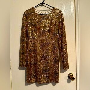 Guess gold sequin dress for party